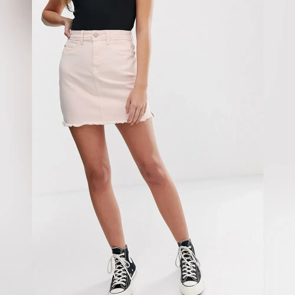 ASOS JDY Denim Pink Mini Skirt EU size 42 / US‎ size 10